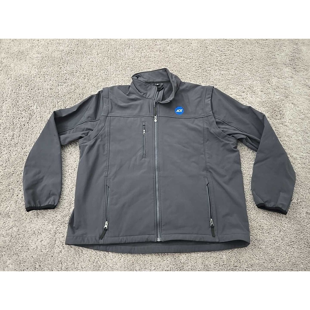 ADT Jacket Mens XL Charcoal Gray Two Tone Corporate Employee Softshell